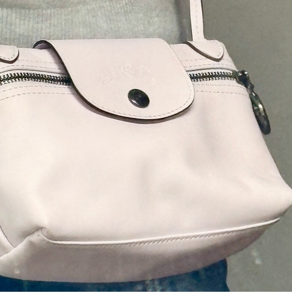 Longchamp xs Le Pliage leather crossbody  - Blush Pink- new